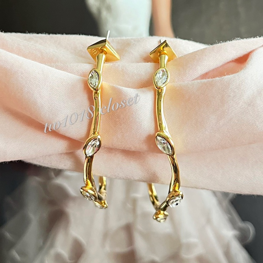 Alexis Bittar Nanette Crystal Hoop Earrings - Picture 4 of 11